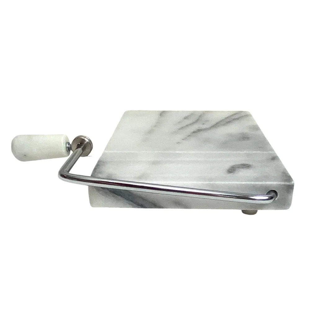 NEW RSVP Marble Cheese Slicer Board Stainless Steel Wire White Gray 8x5 OPEN BOX
